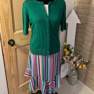 🔵 Midi skirt multi color stripped large